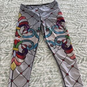 Vibrant Stained Glass Pattern Leggings